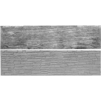Příslušenství pro plot Betonová deska plotová, oboustranná – 200 x 50 cm - dřevo - šedá