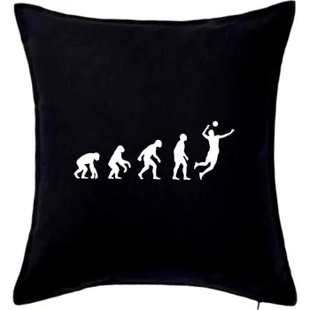 Polštář Evoluce volejbal smeč - Polštář 50x50 - 50x50 - Pouze potah ( Černá )