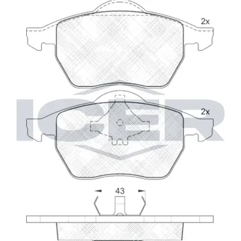Brzdová destička Sada brzdových destiček, kotoučová brzda ICER 181131