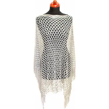 Dámské pončo Pareo - plážové pončo - bílé