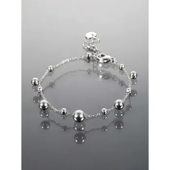 Náramek Prosperk Řetízkový náramek z chirurgické oceli ozdobený ocelovými kuličkami S5269
