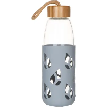 Láhev Láhev na vodu PKV-002 550 ml, šedá, sklo, Pebbly