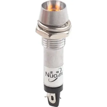 LED páska LED kontrolka kovová XD8-1, pro průměr otvoru 8mm 12 V DC Žlutá