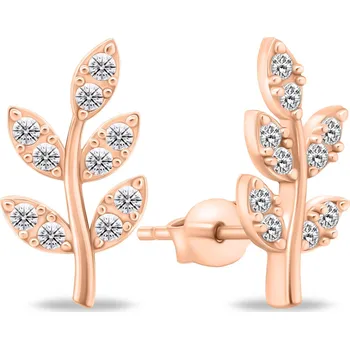 Náušnice Brilio Silver Slušivé podélné růžově zlacené náušnice se zirkony EA857R + 2 měsíce na vrácení zboží