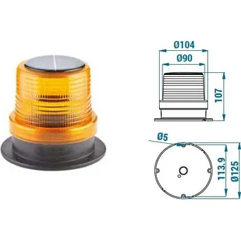 Maják Zábleskový maják 90 mm se solárním napájením TERMSB1100