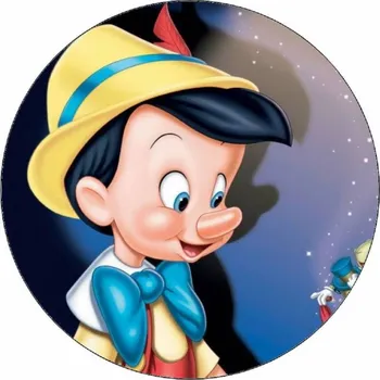 Jedlá dekorace na dort Jedlý papír Pinocchio a cvrček 19,5 cm
