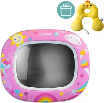 BENBAT Noční a denní dětské zrcátko - Jednorožec 0m+ Ohřívač krku s opěrkou hlavy, Chick 0-12 m růžová