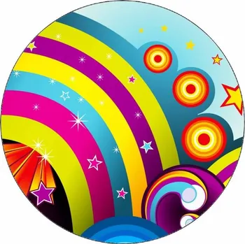 Jedlá dekorace na dort Jedlý papír barevná duha 19,5 cm