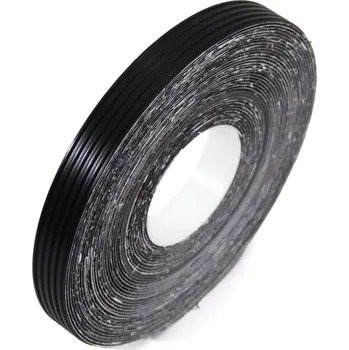 Výstražná páska Černá gumová ochranná protiskluzová páska FLOMA Ribbed - 9,15 m x 2,5 cm a tloušťka 1,7 mm (80081236) FLOMAT