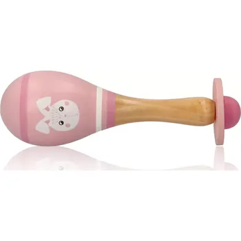 Hudební nástroj pro děti Adam Toys Dřevěná rumba koule králíček růžová