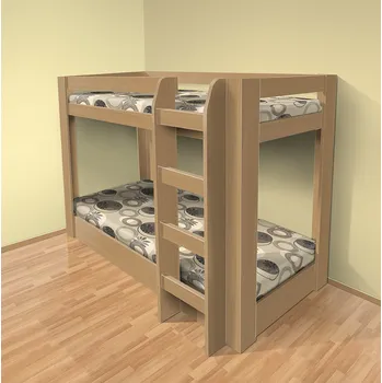 Postel Nabytekmorava Patrová postel PATR 1 HIT barva lamina: Antracit, matrace: bez matrace