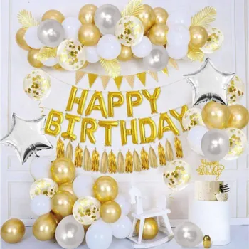 Balónek Balónková girlanda zlatá 46ks - Cakesicq