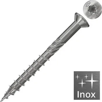 Vrut Fischer 660605 - Vrut pro dřevěné terasy pr. 5 x 50 mm částečný závit se zapuštěnou hlavou TX 20, Inox, nerez A2 (bal. 200ks)