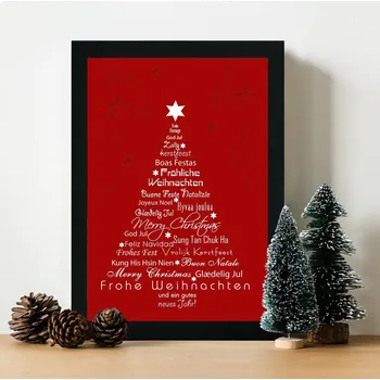 Obraz ASIR Dekorativní obraz MDF Veselé Vánoce