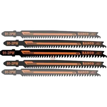 Pilový plátek Bahco 91-2PW-5P - Pilka do pily přímočaré HCS, délka 93 mm, progresivní ozubení (balení 5 ks)