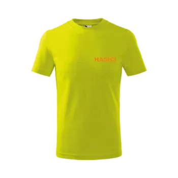 Limetkové dětské triko pro hasiče