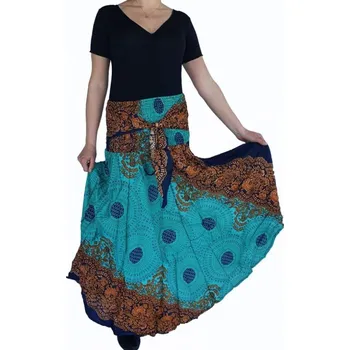 Dámská sukně Thai Etno Mandala sukně / šaty Tyrkysová