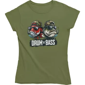 Dámské tričko Dámské rybářské tričko Drum n Bass khaki