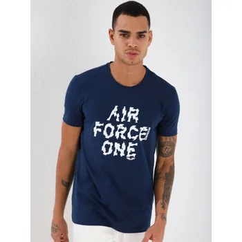 Pánské tričko Pánské trendy triko s nápisem v tmavě-modré barvě, VELIKOST L