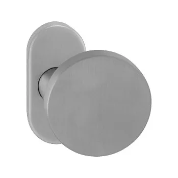 Dveřní kování MPK - KOULE VYOSENÁ PEVNÁ PLOCHÁ - UOR bez spodní rozety, koule pevná/pevná BN - Broušená nerez