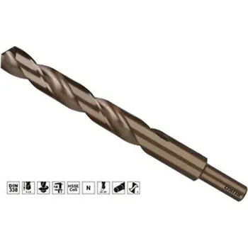 Vrták Ruko 2005145 - Vrták do kovu pr. 14,5 mm délka 169/139mm, zúžená válcová stopka pr. 10mm, středně dlouhý, vybrušovaný, HSS-Co5