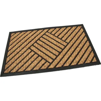 Rohožka Kokosová čisticí venkovní vstupní rohož FLOMA Rectangle - Stripes - délka 45 cm, šířka 75 cm, výška 0,8 cm (89897038) FLOMAT