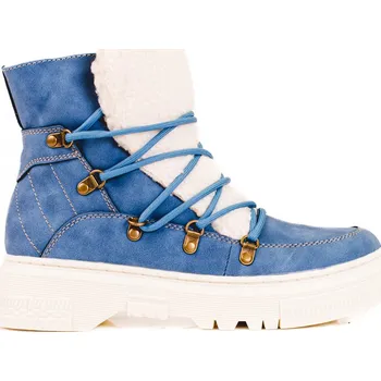 Dívčí sněhule Modré sněhule dámské s kožešinou Shelovet GD-TL35BL Velikost: 39