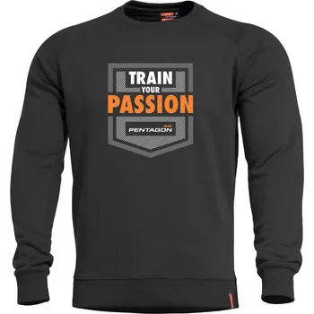 Pánská mikina Mikina Pentagon Hawk Train Your Passion černá