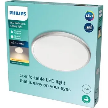 Koupelnové svítidlo Philips Spray CL260 koupelnové přisazené LED svítidlo 1x17W Ø347mm 1500lm 2700K IP44 35cm, stříbrné