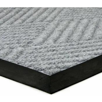 Rohožka Šedá textilní gumová vstupní rohož FLOMA Crossing Lines - délka 90 cm, šířka 150 cm, výška 1 cm (89897066) FLOMAT