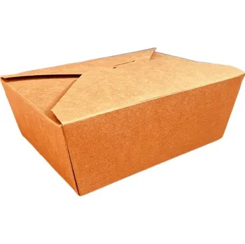 Jednorázové nádobí VIBAL Krabice papírová KRAFT 1200 ml 175×140×63 mm 50ks x 4bal