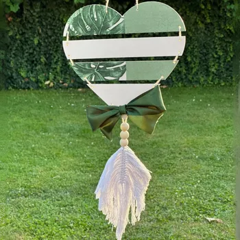 Závěsná dekorace - srdce zelené