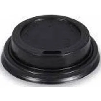 Jednorázové nádobí VIBAL Černé víčko PS pro kelímky 450ml O90mm 100ks/10bal