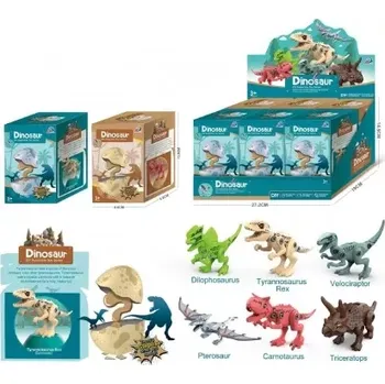 Figurka Šroubovací dinosaurus ve vajíčku – plastová stavebnice 13 cm, 2 druhy