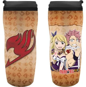 Cestovní hrnek Fairy Tail - Lucy, Natsu & Emblem