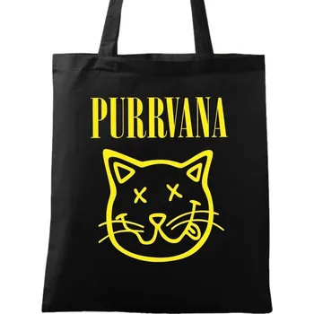 Bavlněná taška Kočičí Purrnava Love Cat (Barva: Černá)