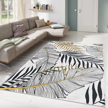 Koberec ASIR Koberec (120 x 180) ALHO CARPET-2A bílý – listy a peří