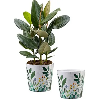 Obal na květináč obal keramický Dallas Aquarell pr14 zelený