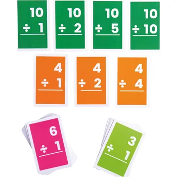 Dřevěná hračka Bigjigs Toys Kartičky dělení 1-10
