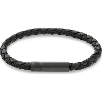 Náramek Calvin Klein Pánský černý kožený náramek Velocity 35100025 + 2 měsíce na vrácení zboží