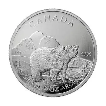 1 unce stříbrná mince Kanada Wildlife Grizzly Bear 2011