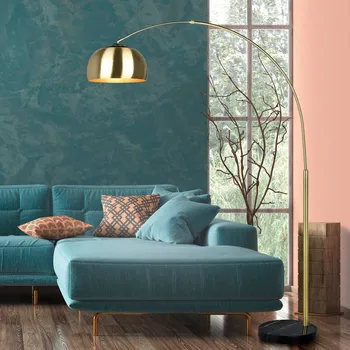 Lampička Trio Lighting Stojanová lampa Argentina, mosaz - Výška stínidla na lampu 19 cm, Ø 33 cm; výška podstavce 5 cm, Ø 38 cm; délka kabelu 213 cm matný mosaz 1 x 60 W - Doprava zdarma