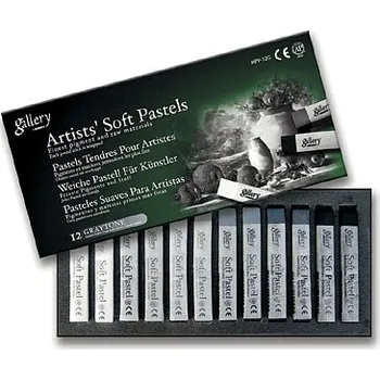 Suché pastely Mungyo Gallery Soft Pastel Gray MPV12G 12 barev