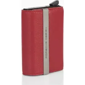 Peněženka Porsche Design X Secrid Cardholder pouzdro na karty s pop-up funkcí červená (Kovové pouzdro na karty s vyskakovací funkcí a koženým pouzdrem s přihrádkou na bankovky a prostorem pro 6 kreditních karet.)