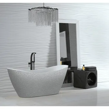 Vana Volně stojící vana VIYA Glam - stříbrná - 160 × 70 cm (VANAND16GLAM02) HOPA