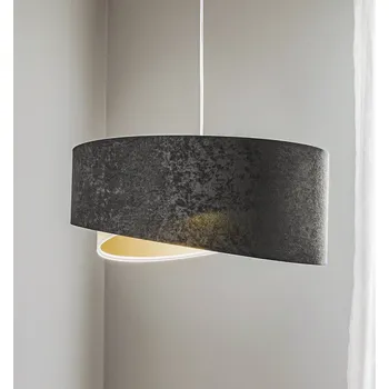 Maco Design Závěsné světlo Vivien tříbarevné tmavě šedé/bílé/zlaté - Připojovací skříňka – výška 2 cm, Ø 10 cm tmavě šedá, bílá, zlatá 1 x 40 W - Doprava zdarma