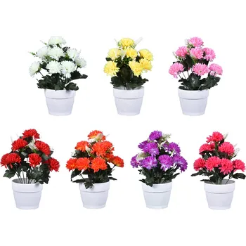 umělá květina Nohel Garden Chryzantéma podzimní aranžmá v květníku 39 cm mix barev