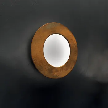 Lampička ICONE Vera nástěnné svítidlo 927 Triac Ø26cm bílá/rezavá - Tloušťka kroužku 0,6 cm; maximální výstupek 32 cm bílá, rezavě hnědá 1 x 16,8 W LED - Doprava zdarma