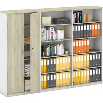 Kancelářská sestava Sestava skříní MIRELLI, Typ VIII - bílá/dub sonoma