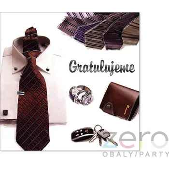 Přání bez textu narozeninové + obálka - kravata